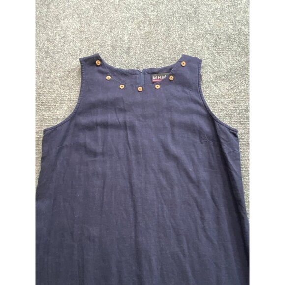 M.H.M Melissa Harper Dress Womens 10 Green Navy 2 pc Maxi Jacket Set Linen blend - Picture 14 of 16